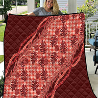 Hawaii Breadfruit Palaka Quilt Ulaula Maile Lei - Polynesian Pride