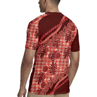 Hawaii Breadfruit Palaka Rugby Jersey Ulaula Maile Lei - Polynesian Pride