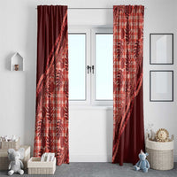 Hawaii Breadfruit Palaka Window Curtain Ulaula Maile Lei - Polynesian Pride