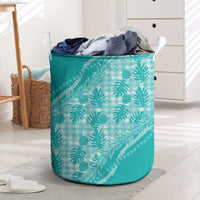 Hawaii Breadfruit Palaka Laundry Basket Polu Opal Maile Lei - Polynesian Pride