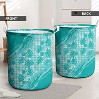 Hawaii Breadfruit Palaka Laundry Basket Polu Opal Maile Lei - Polynesian Pride