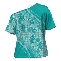 Hawaii Breadfruit Palaka Cross Shoulder Shirt Polu Opal Maile Lei - Polynesian Pride