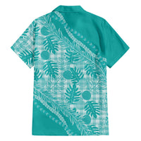 Hawaii Breadfruit Palaka Family Matching Off Shoulder Maxi Dress and Hawaiian Shirt Polu Opal Maile Lei LT9 - Polynesian Pride