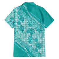 Hawaii Breadfruit Palaka Family Matching Off Shoulder Short Dress and Hawaiian Shirt Polu Opal Maile Lei LT9 - Polynesian Pride