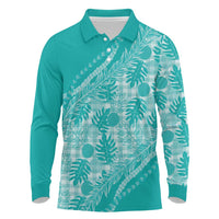 Hawaii Breadfruit Palaka Long Sleeve Polo Shirt Polu Opal Maile Lei - Polynesian Pride