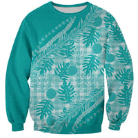 Hawaii Breadfruit Palaka Sweatshirt Polu Opal Maile Lei - Polynesian Pride