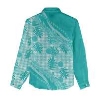Hawaii Breadfruit Palaka Women Casual Shirt Polu Opal Maile Lei - Polynesian Pride