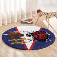 American Samoa Heart Tribal Personalized Round Carpet Polynesian Patterns LT9 - Polynesian Pride
