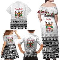 Fiji Heart Tribal Personalised Family Matching Off Shoulder Maxi Dress and Hawaiian Shirt Polynesian Patterns LT9 - Polynesian Pride