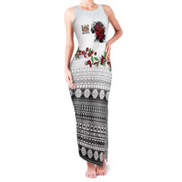 Fiji Heart Tribal Personalised Family Matching Tank Maxi Dress and Hawaiian Shirt Polynesian Patterns LT9 Mom's Dress White - Polynesian Pride