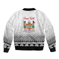 Fiji Heart Tribal Personalised Sleeve Zip Bomber Jacket Polynesian Patterns LT9 - Polynesian Pride