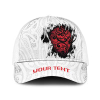 New Zealand Maori Heart Tribal Personalised Baseball Net Cap Polynesian Patterns