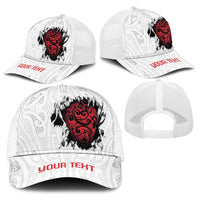 New Zealand Maori Heart Tribal Personalised Baseball Net Cap Polynesian Patterns