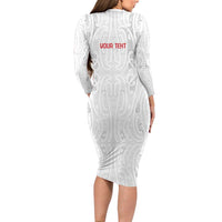 New Zealand Maori Heart Tribal Personalised Family Matching Long Sleeve Bodycon Dress and Hawaiian Shirt Polynesian Patterns LT9 - Polynesian Pride