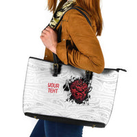 New Zealand Maori Heart Tribal Personalised Leather Tote Bag Polynesian Patterns