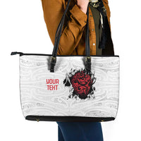 New Zealand Maori Heart Tribal Personalised Leather Tote Bag Polynesian Patterns