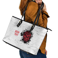 New Zealand Maori Heart Tribal Personalised Leather Tote Bag Polynesian Patterns