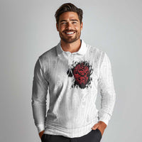 New Zealand Maori Heart Tribal Personalised Long Sleeve Polo Shirt Polynesian Patterns