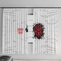New Zealand Maori Heart Tribal Personalised Window Curtain Polynesian Patterns LT9 With Hooks White - Polynesian Pride