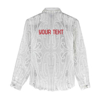 New Zealand Maori Heart Tribal Personalised Women Casual Shirt Polynesian Patterns LT9 - Polynesian Pride