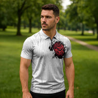 New Zealand Maori Heart Tribal Personalised Zipper Polo Shirt Polynesian Patterns