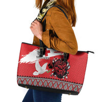 Tonga Heart Tribal Personalised Leather Tote Bag Polynesian Patterns