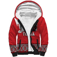 Tonga Heart Tribal Personalised Sherpa Hoodie Polynesian Patterns