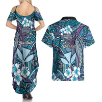 Personalised Hawaii Tribal Humpback Whale Couples Matching Summer Maxi Dress and Hawaiian Shirt Polu Hibiscus Seamless Pattern LT9 - Polynesian Pride