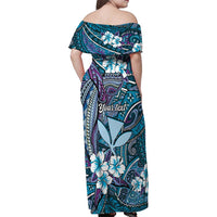 Personalised Hawaii Tribal Humpback Whale Family Matching Off Shoulder Maxi Dress and Hawaiian Shirt Polu Hibiscus Seamless Pattern LT9 - Polynesian Pride