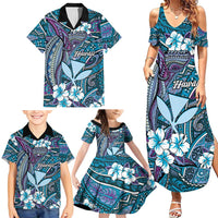 Personalised Hawaii Tribal Humpback Whale Family Matching Summer Maxi Dress and Hawaiian Shirt Polu Hibiscus Seamless Pattern LT9 - Polynesian Pride