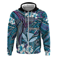 Personalised Hawaii Tribal Humpback Whale Hoodie Polu Hibiscus Seamless Pattern