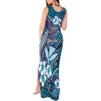 Personalised Hawaii Tribal Humpback Whale Tank Maxi Dress Polu Hibiscus Seamless Pattern