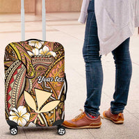 Personalised Hawaii Tribal Humpback Whale Luggage Cover Melemele Hibiscus Seamless Pattern