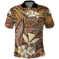 Personalised Hawaii Tribal Humpback Whale Polo Shirt Melemele Hibiscus Seamless Pattern