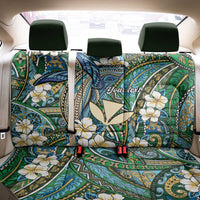 Personalised Hawaii Tribal Humpback Whale Back Car Seat Cover Omaomao Hibiscus Seamless Pattern