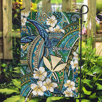Personalised Hawaii Tribal Humpback Whale Garden Flag Omaomao Hibiscus Seamless Pattern