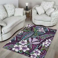 Personalised Hawaii Tribal Humpback Whale Area Rug Poni Hibiscus Seamless Pattern LT9 - Polynesian Pride