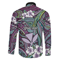 Personalised Hawaii Tribal Humpback Whale Family Matching Mermaid Dress and Hawaiian Shirt Poni Hibiscus Seamless Pattern