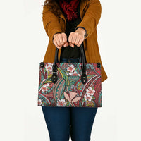 Personalised Hawaii Tribal Humpback Whale Leather Bag Ulaula Hibiscus Seamless Pattern LT9 - Polynesian Pride