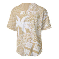 Custom Indo Fijians Baseball Jersey Fiji ke Hindustani Polyneisan Paisley Beige Style LT9 - Polynesian Pride