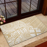 Custom Indo Fijians Rubber Doormat Fiji ke Hindustani Polyneisan Paisley Beige Style