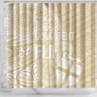 Custom Indo Fijians Shower Curtain Fiji ke Hindustani Polyneisan Paisley Beige Style