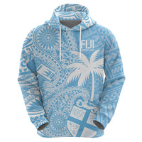 Custom Indo Fijians Hoodie Fiji ke Hindustani Polyneisan Paisley Blue Style