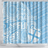 Custom Indo Fijians Shower Curtain Fiji ke Hindustani Polyneisan Paisley Blue Style