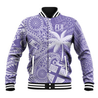 Custom Indo Fijians Baseball Jacket Fiji ke Hindustani Polyneisan Paisley Purple Style