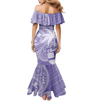 Custom Indo Fijians Family Matching Mermaid Dress and Hawaiian Shirt Fiji ke Hindustani Polyneisan Paisley Purple Style