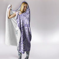 Custom Indo Fijians Hooded Blanket Fiji ke Hindustani Polyneisan Paisley Purple Style