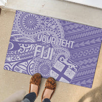 Custom Indo Fijians Rubber Doormat Fiji ke Hindustani Polyneisan Paisley Purple Style