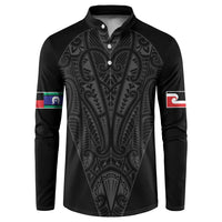 Queensland Maori Rugby Nga Hau e Wha Button Sweatshirt Black Motif