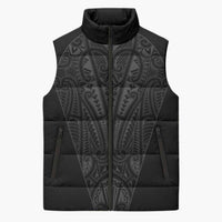 Queensland Maori Rugby Nga Hau e Wha Sleeveless Puffer Jacket Black Motif - Polynesian Pride